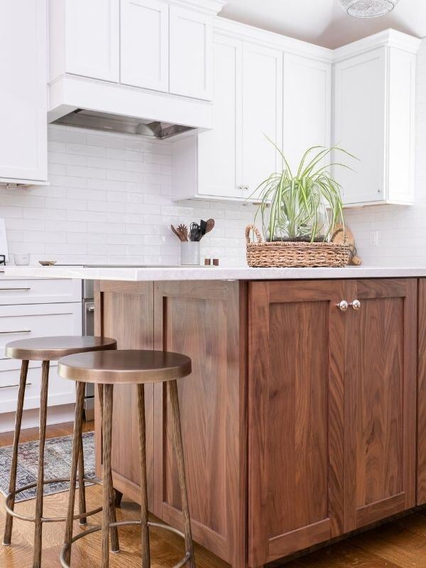 Spacious kitchen with modern design in a South Raleigh home renovation by Craft Design + Build